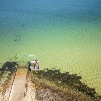 Oyster farming aerial